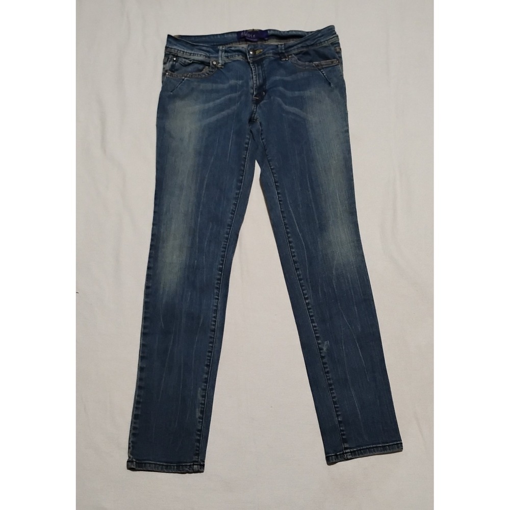 Miley Cyrus Max Azria  Skinny Jeans 17 Juniors Distressed  VTG Indigo  Stretch